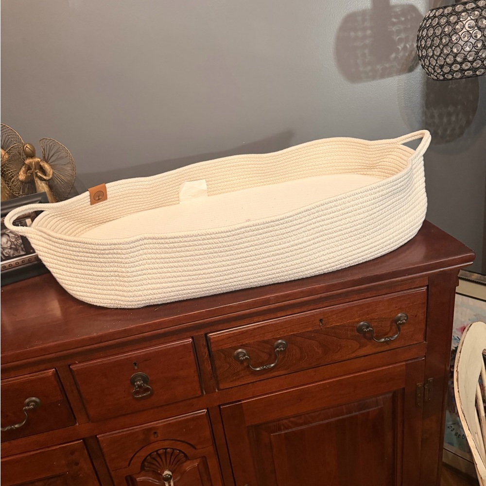 Cream Woven Infant Nest  Basket